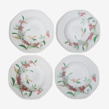 Set of 4 porcelain soup plates from Pontesa 70s