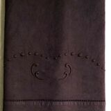 Old linen and cotton sheet tinted eggplant