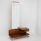 1950s Set of  Oak Bauhaus Mirror Cabinet and Bedside Tables, Czechoslovakia