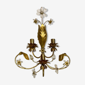 Gilded murano glass sconce