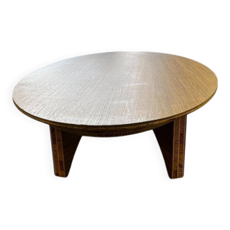 Retro oval wooden coffee table