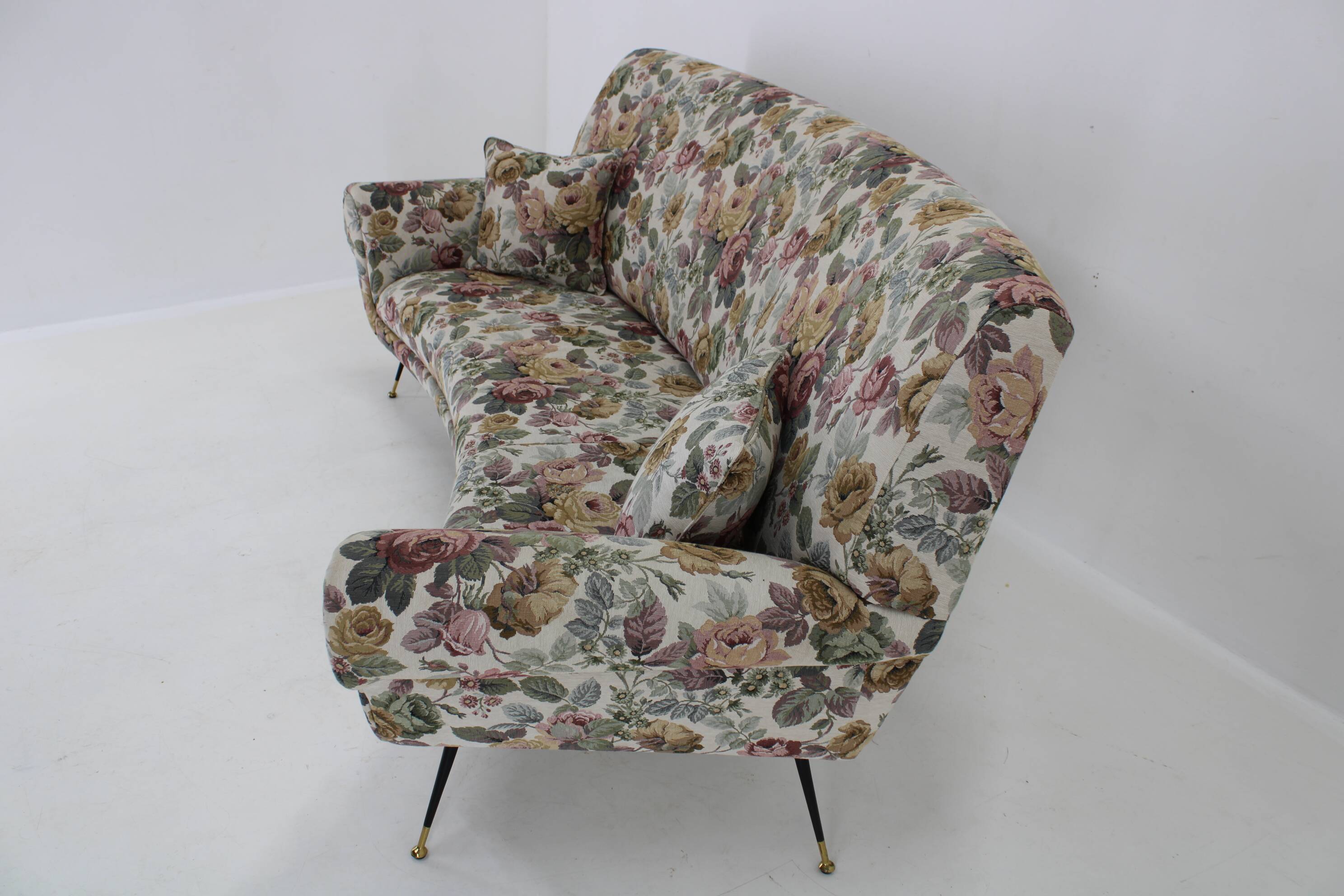 1950s Italian Curved "Banana" 3-Seater Sofa