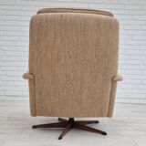 Fauteuil pivotant et son repose-pieds, laine