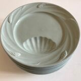 Set of 6 plates celadon de Sarreguemines 1950