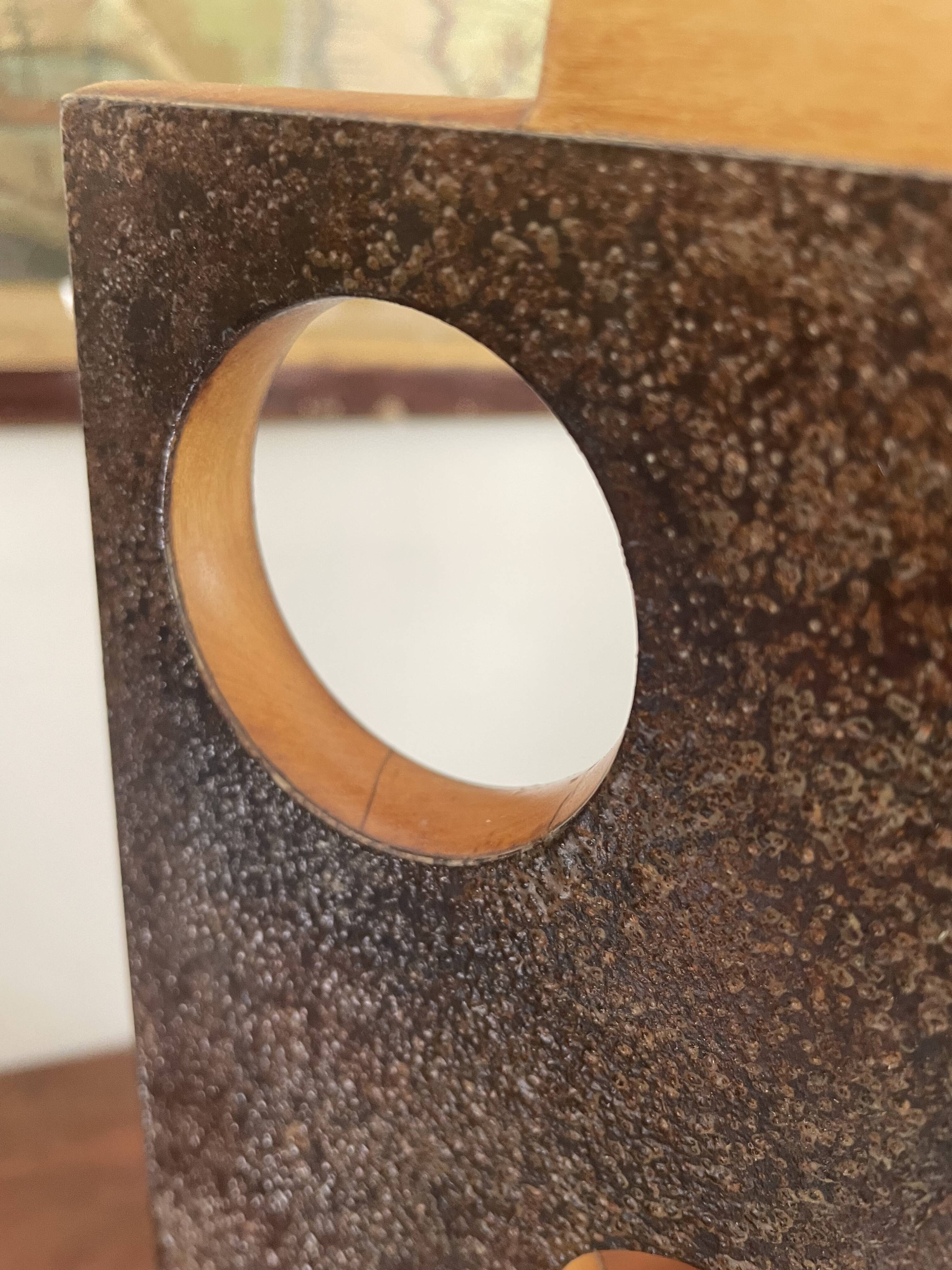 Vintage wood and metal lamp 47cm