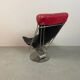 Mid-Century Danish Design ‘Interdane’ Lounge Chair in Black & Red