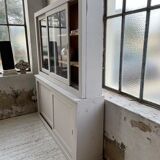 Library showcase ivory white sliding doors