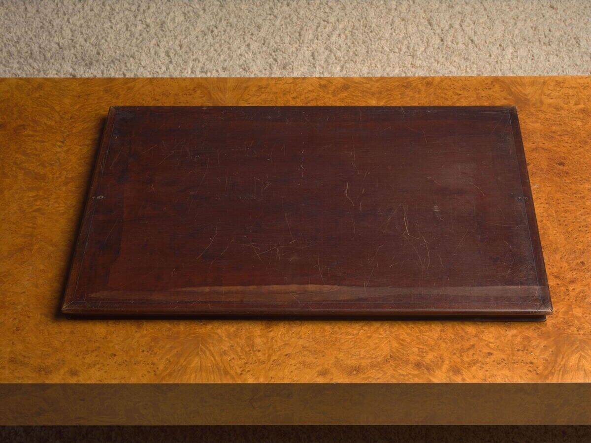 Indochina tray mother-of-pearl marquetry bird decoration 1900