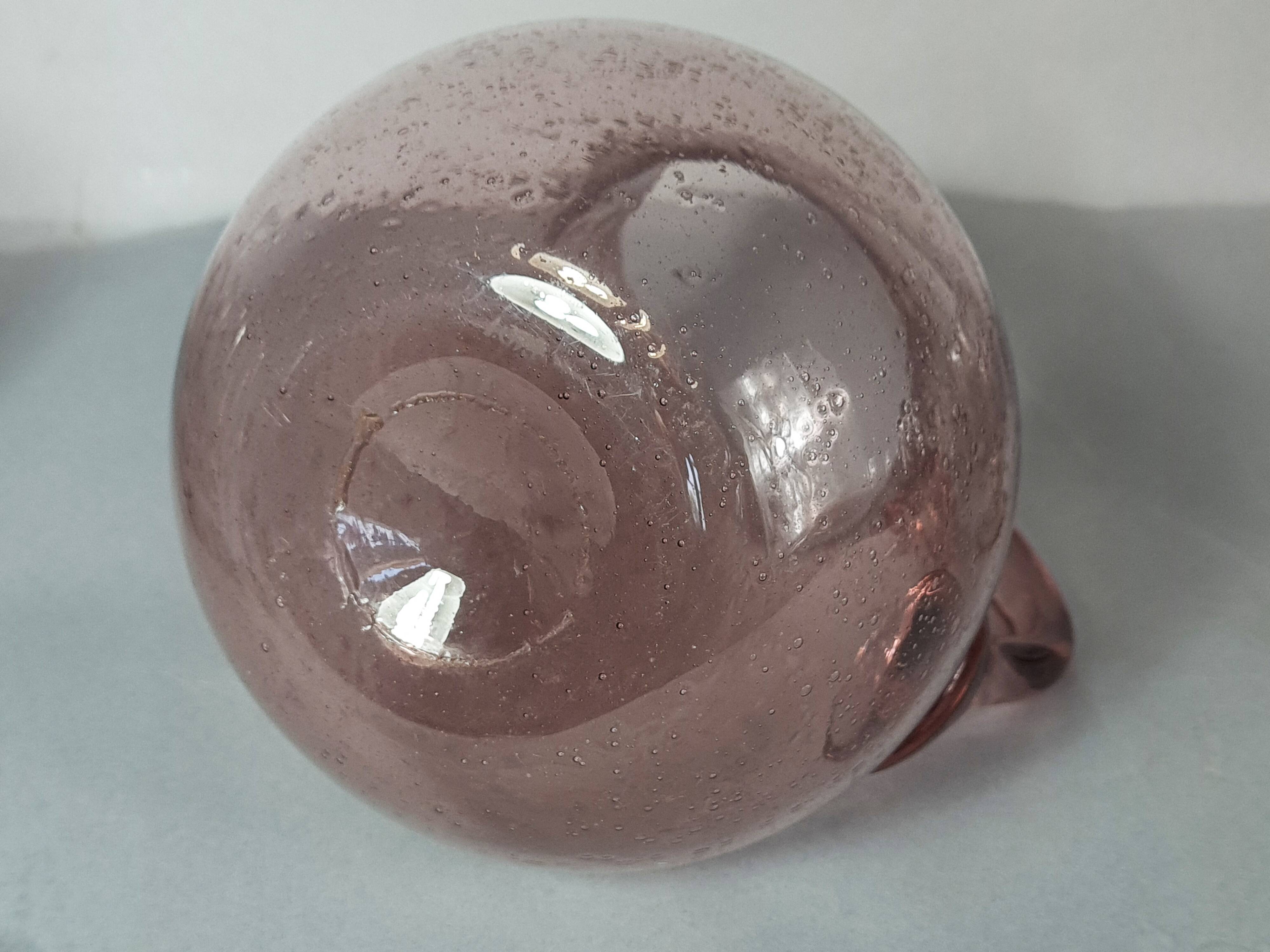 Biot pichet verre soufflé bullé modèle Ventru 22 cm couleur améthyste SD208
