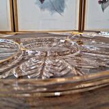 Vintage glass moulded aperitif server with handles and gilding.