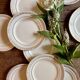 Lot de 12 assiettes à dessert vintage blanches et dorées Céranord