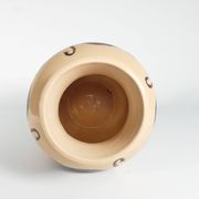 Vintage Ceramic Vase with Brown Bulls and Bands