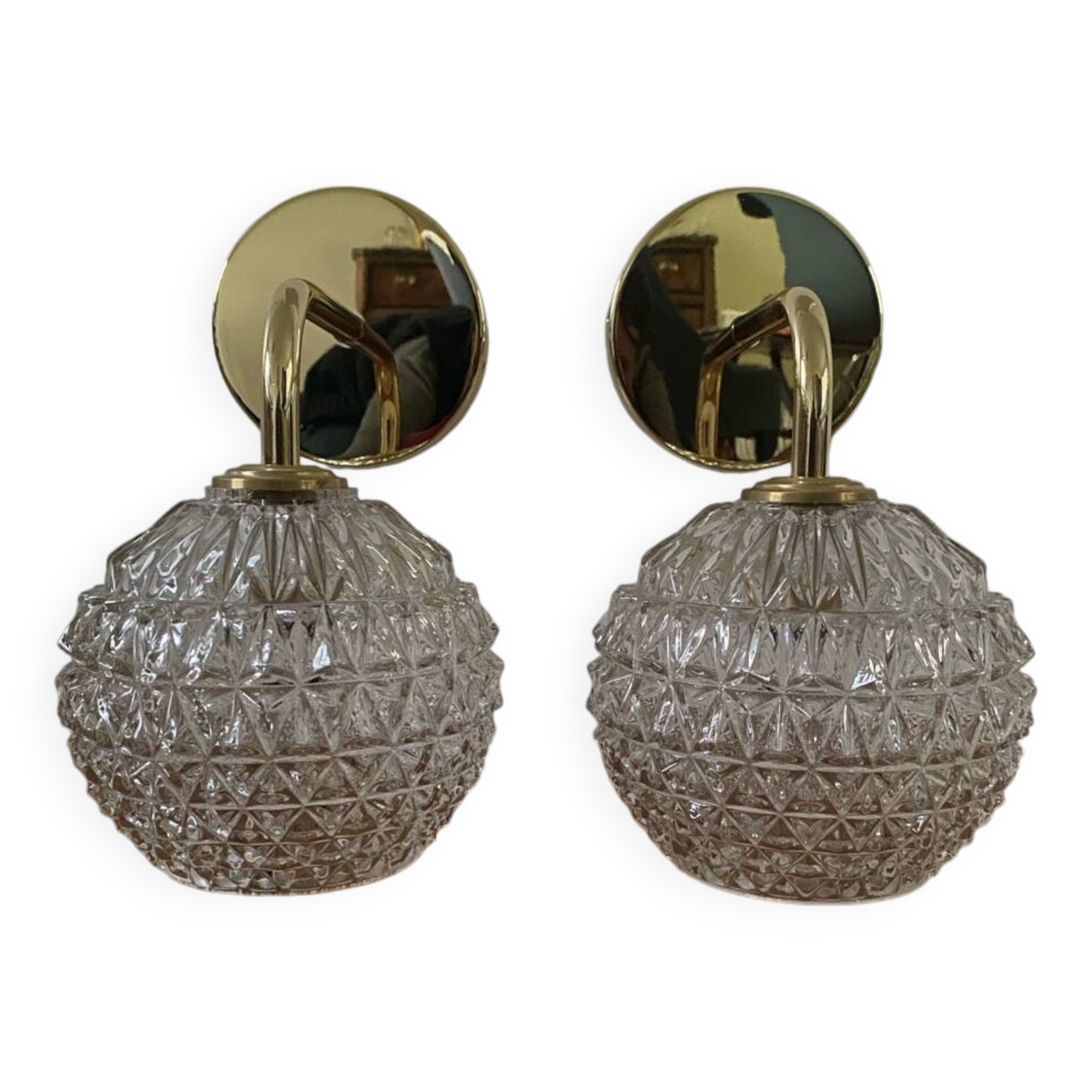 Pair of wall lights with vintage globes