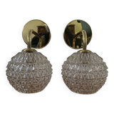 Pair of wall lights with vintage globes