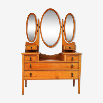 English dressing table in solid mahogany in early 1900