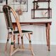 Old wooden table with turned legs - speckled top