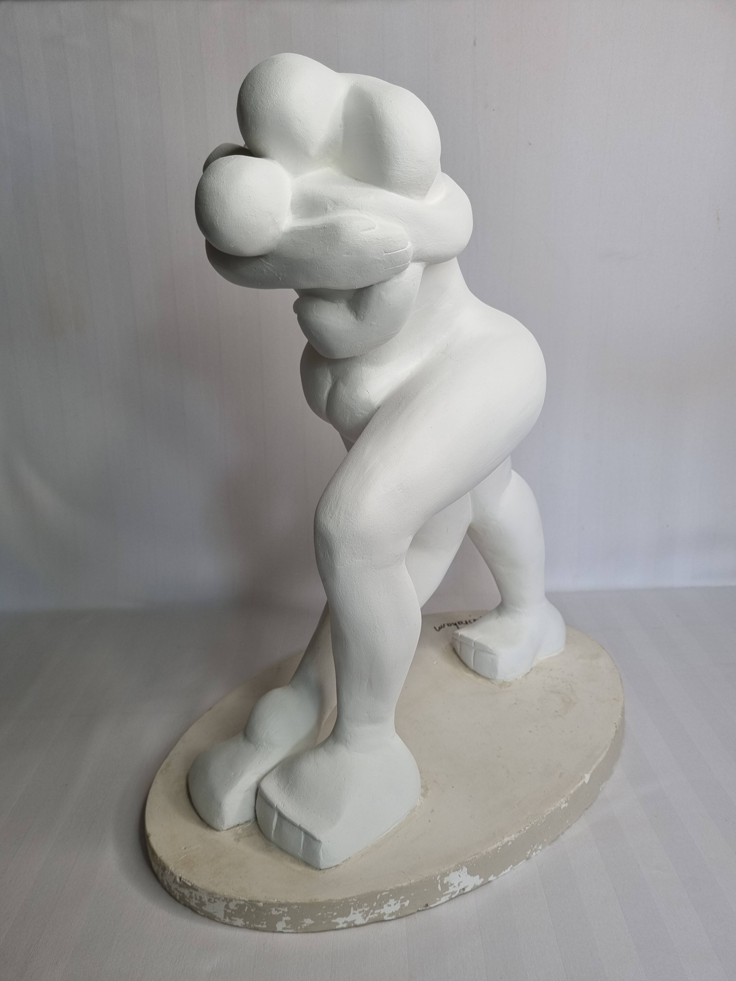 Original sculpture The Embrace signed Françoise Abraham patinated plaster 46 cm