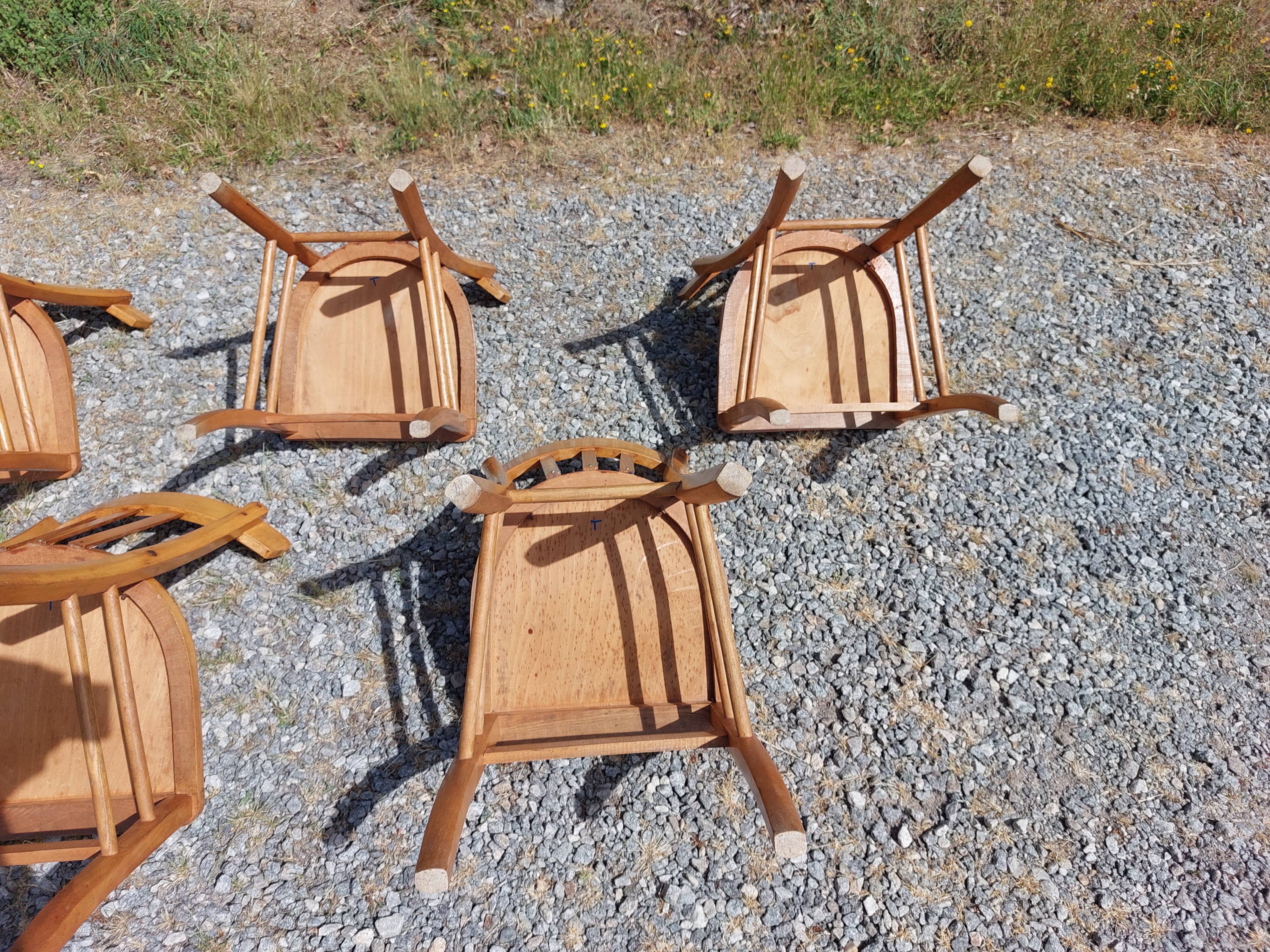 6 chaises bistrot, teinte claire