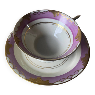 Tasse et soucoupe en porcelaine Roloff