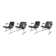 Rudi verelst "oslo" for novalux, series of 4 chromed metal armchairs, c
