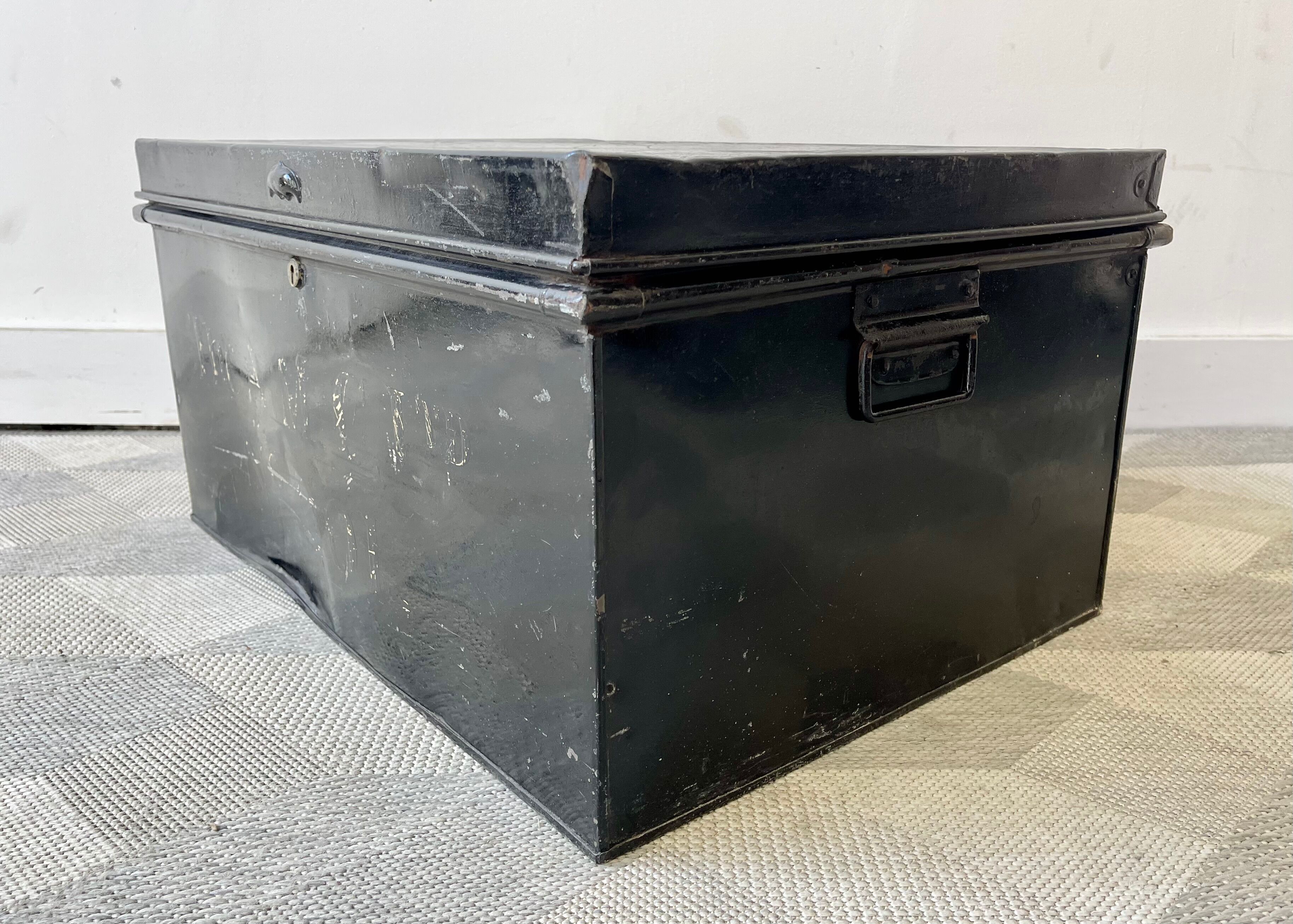 Vintage Black Metal Document Box