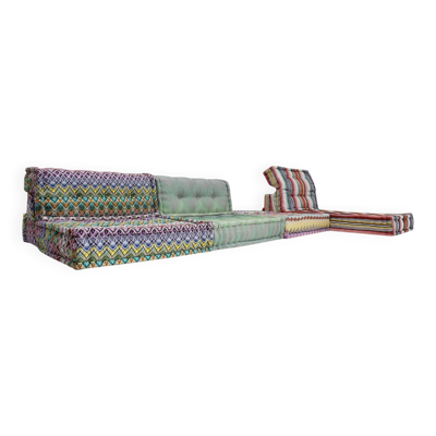 Canapé modulaire Mah Jong Roche Bobois en tissu Missoni conçu par Hans Hopfer.