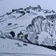 Original drawing in black chalk by Jean Villette (1913-2005)