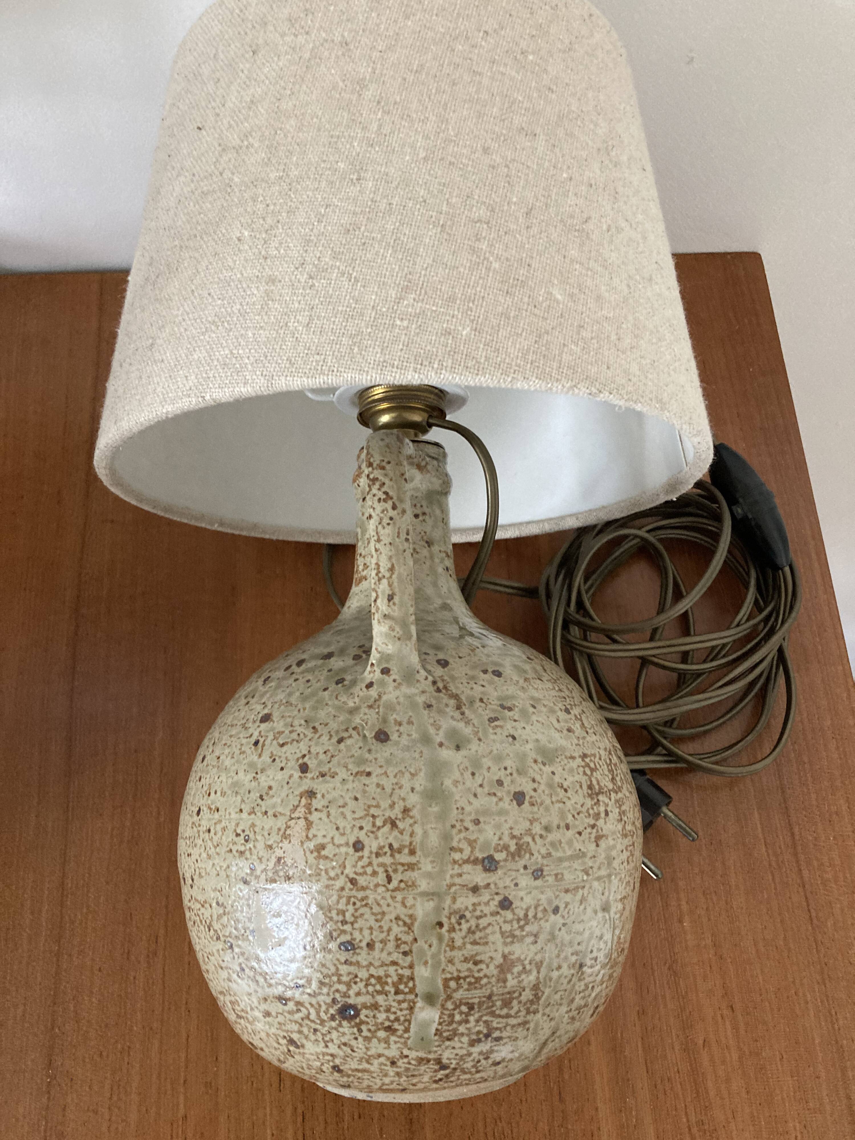 Vintage pyrite stone lamp