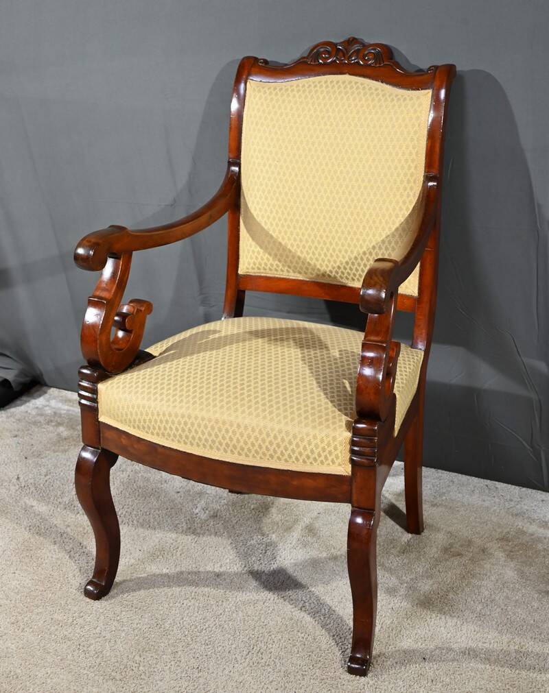 Mahogany Office Armchair, Restoration Period – Early 19th Century