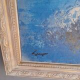 Oil painting on canvas signed abstract ep 1960