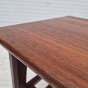 1970s, Danish side table, original very good condition, teak wood, rattan.