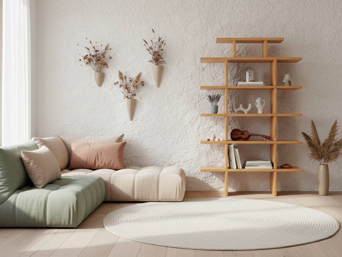 Ideal Form vintage modular bookcase natural larch wood 1970s