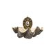 Antique French holy water holder with shell, late 1800s