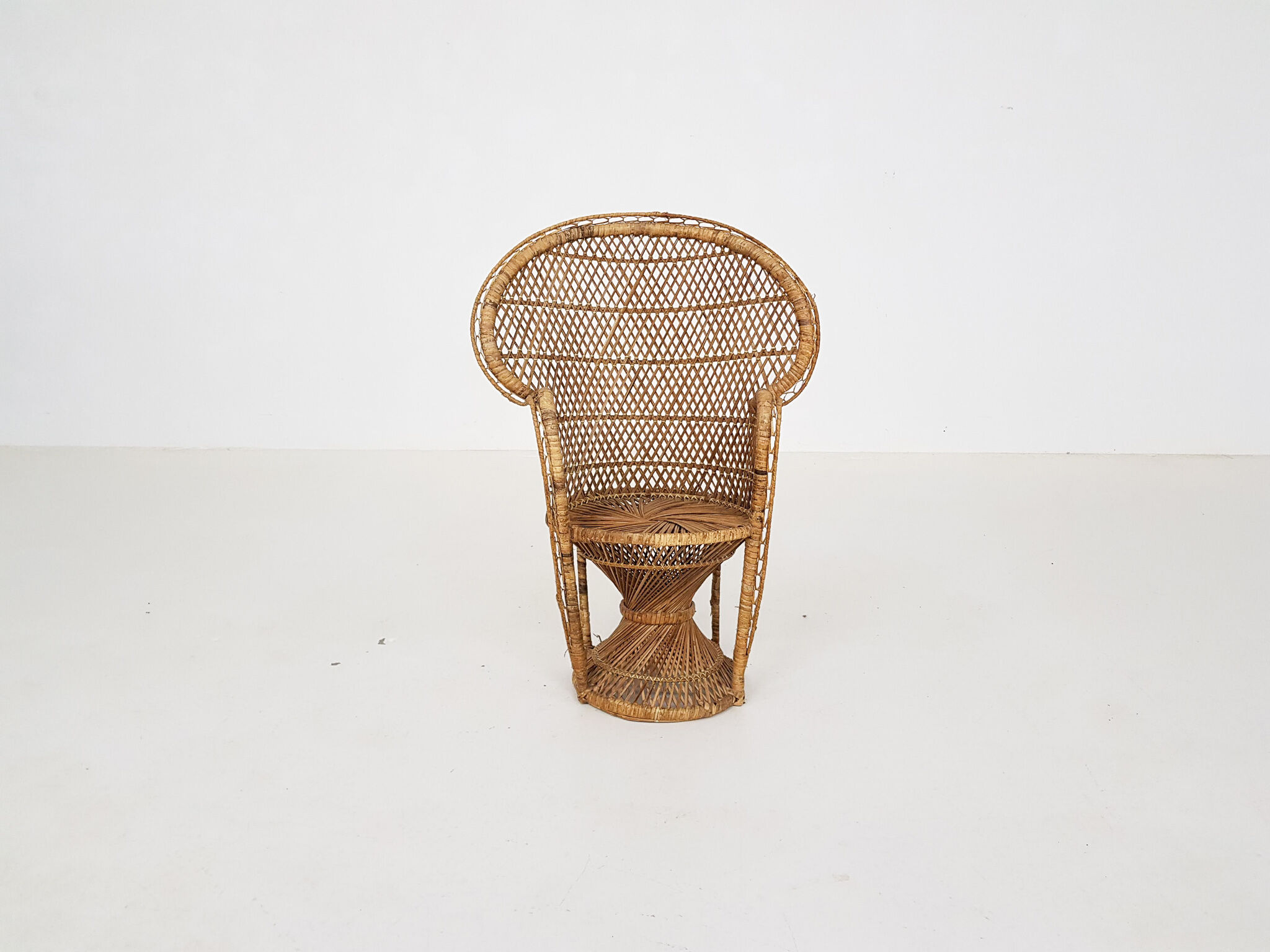 Set Of 2 Vintage Rattan Peacock Chairs For Kids Selency