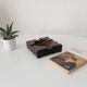 Brutalist vintage ashtray from the 1960s, carved wood.