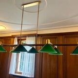 Large brass and green opaline pendant lamp 260 cm 1970s