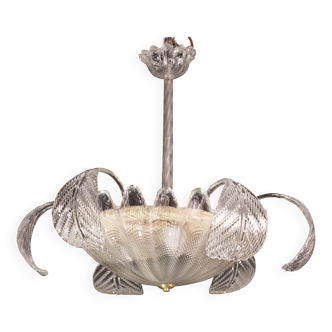 Charmant lustre Art Déco, Barovier & Toso, verre de Murano, années 1950