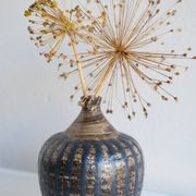 Mid-century Scandinavian modern brutalist art pottery vase by Mari Simmulson for Upsala Ekeby, Sweden, 1970s