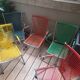 Armchair foldable child vintage 60's "scoubidou" orange