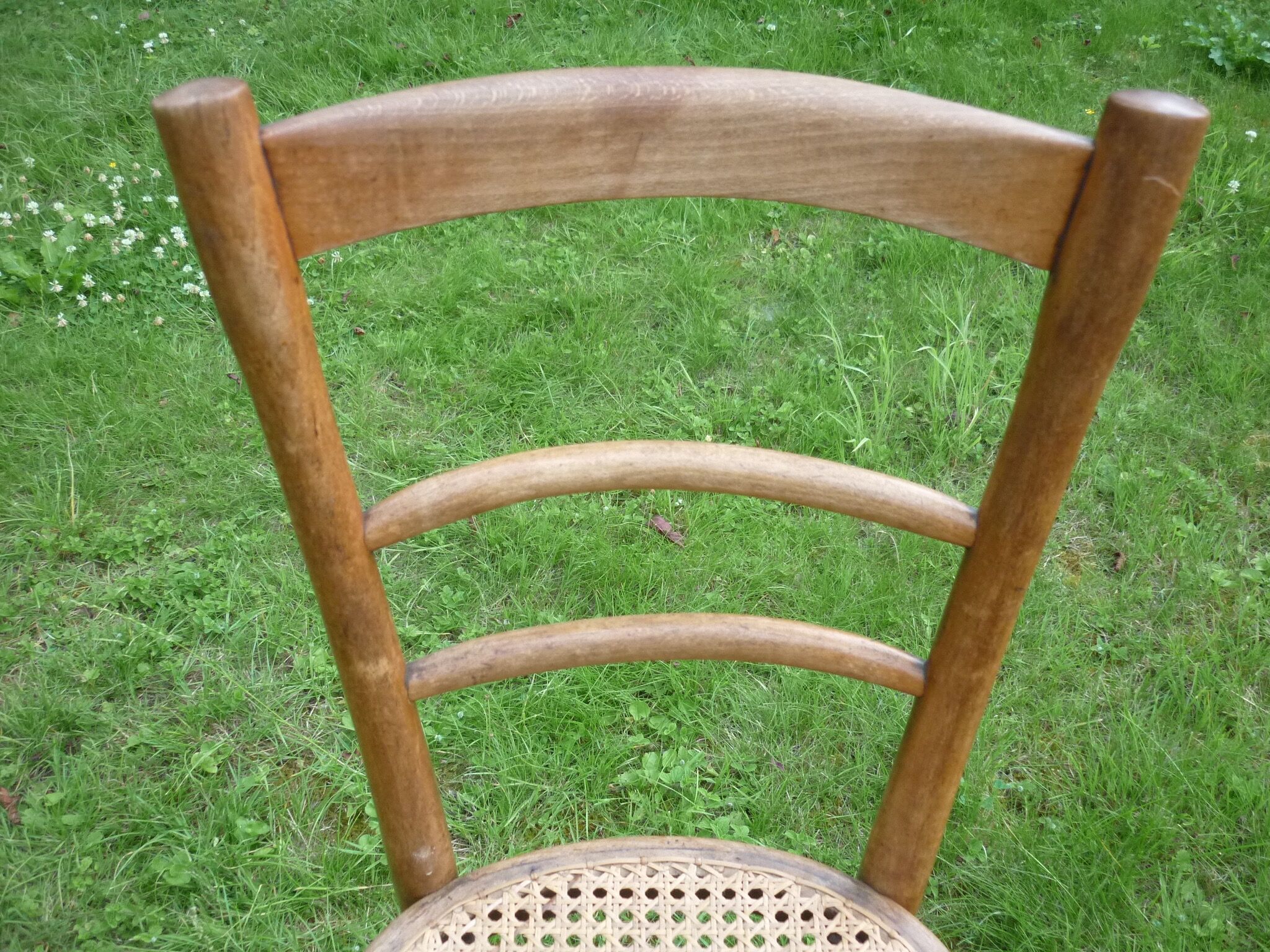 Wooden bistro style cane chair