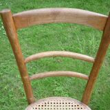 Wooden bistro style cane chair