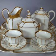 Antique Paris porcelain tête-à-tête coffee service. Very good condition S988