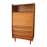 Vintage wicker rattan secretary desk