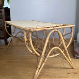 Vintage wicker rattan coffee table from the 1960s/70s (delivery possible)
