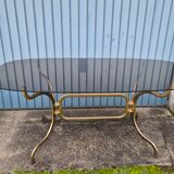 Smoked glass oval table 1970s
