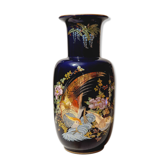 Italian blue earthenware baluster vase