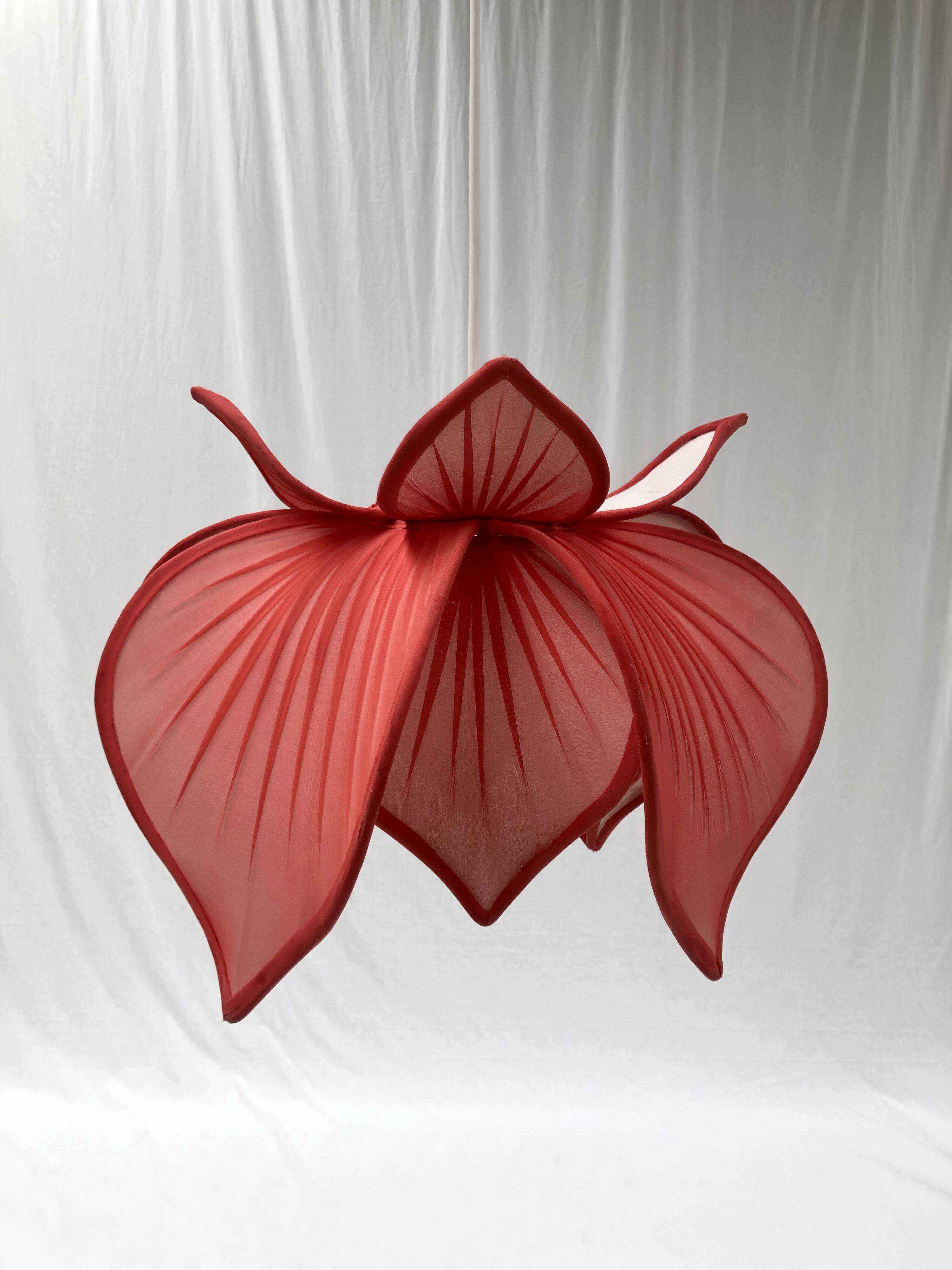 Set of Lotus fabric hanging lamps