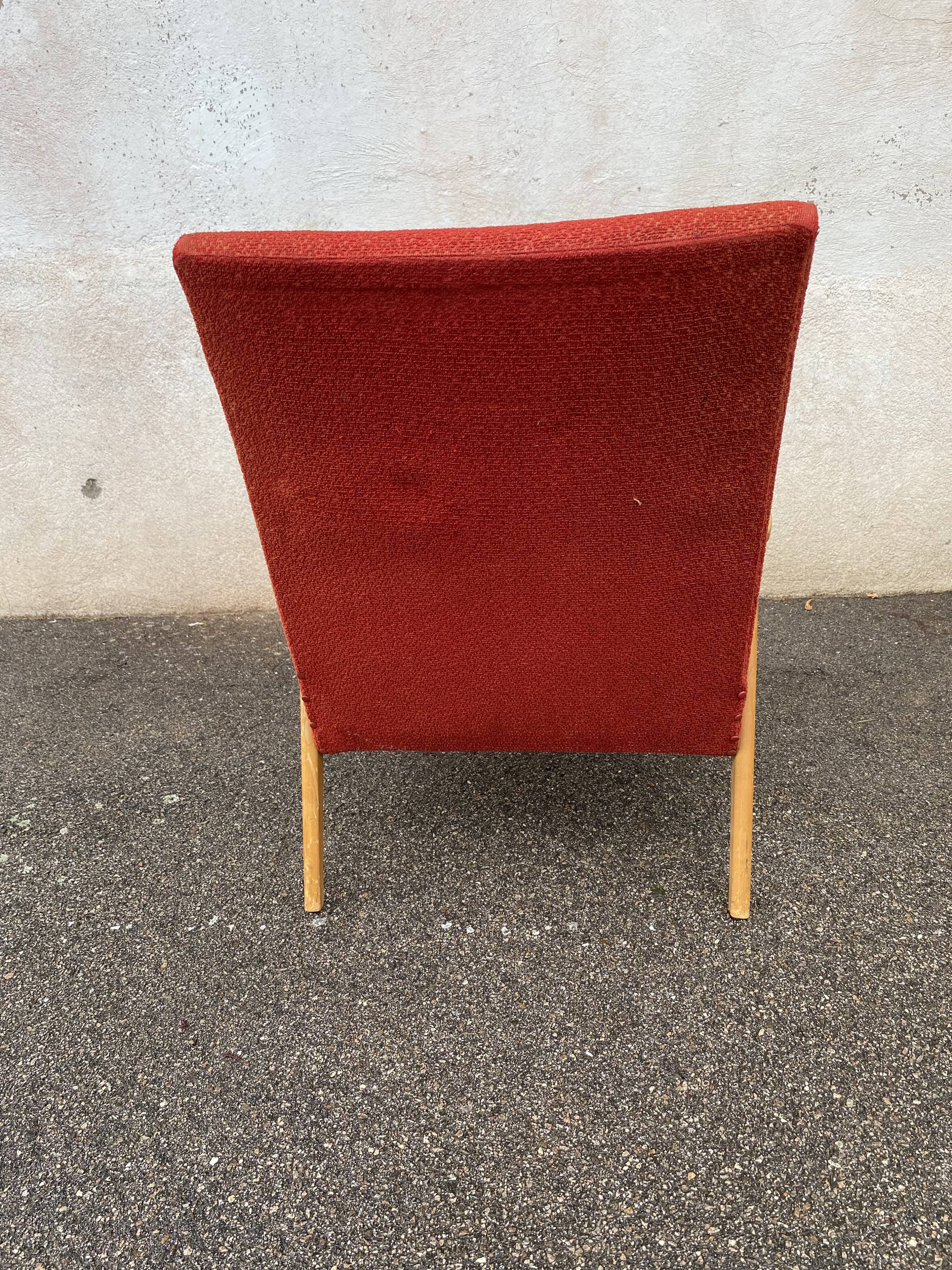 Red boomerang armchair