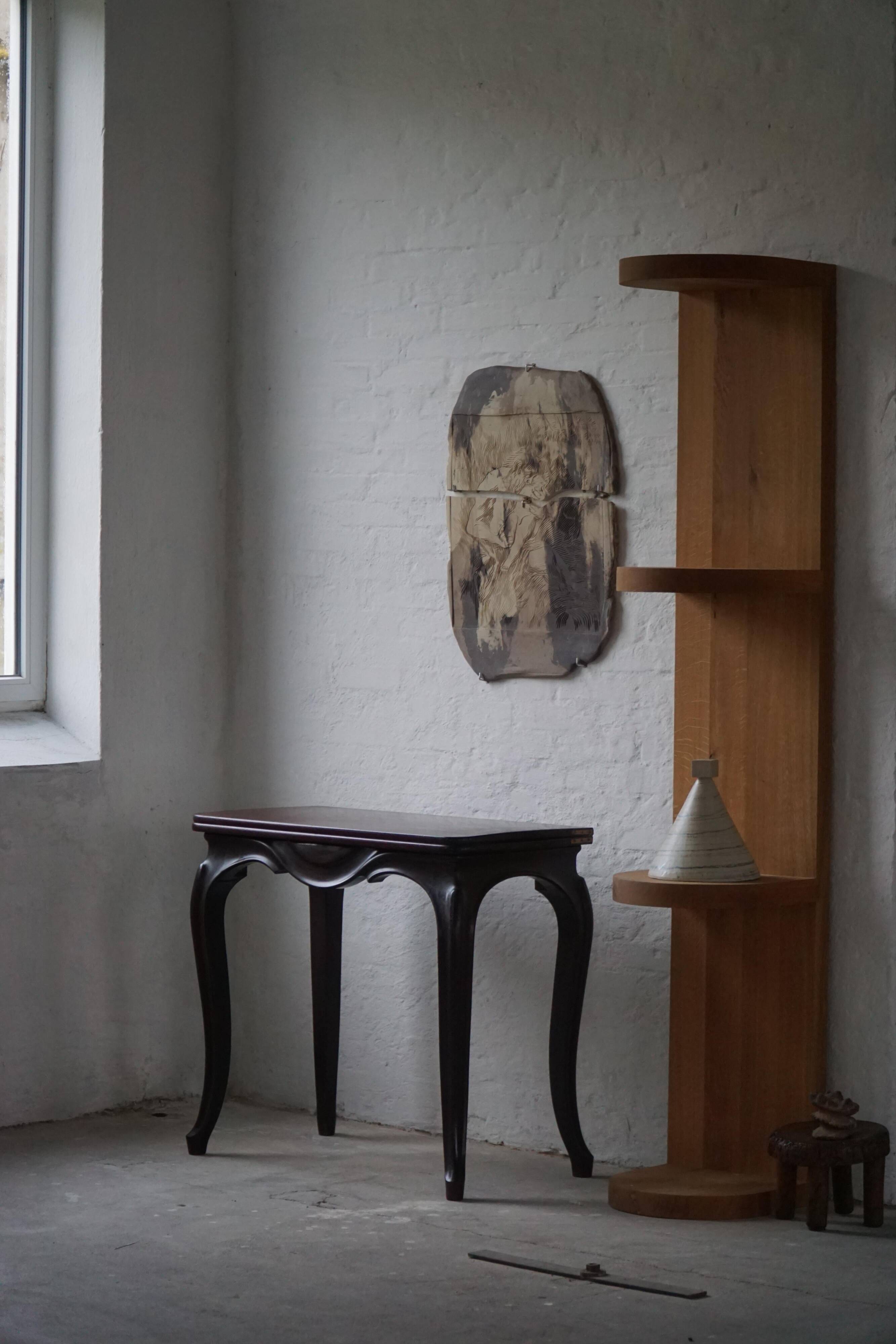English folding table in Rococo Revival style / Wooden game table, 19th century