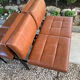Set of 5 faux leather armchairs in fawn from the 1950s.